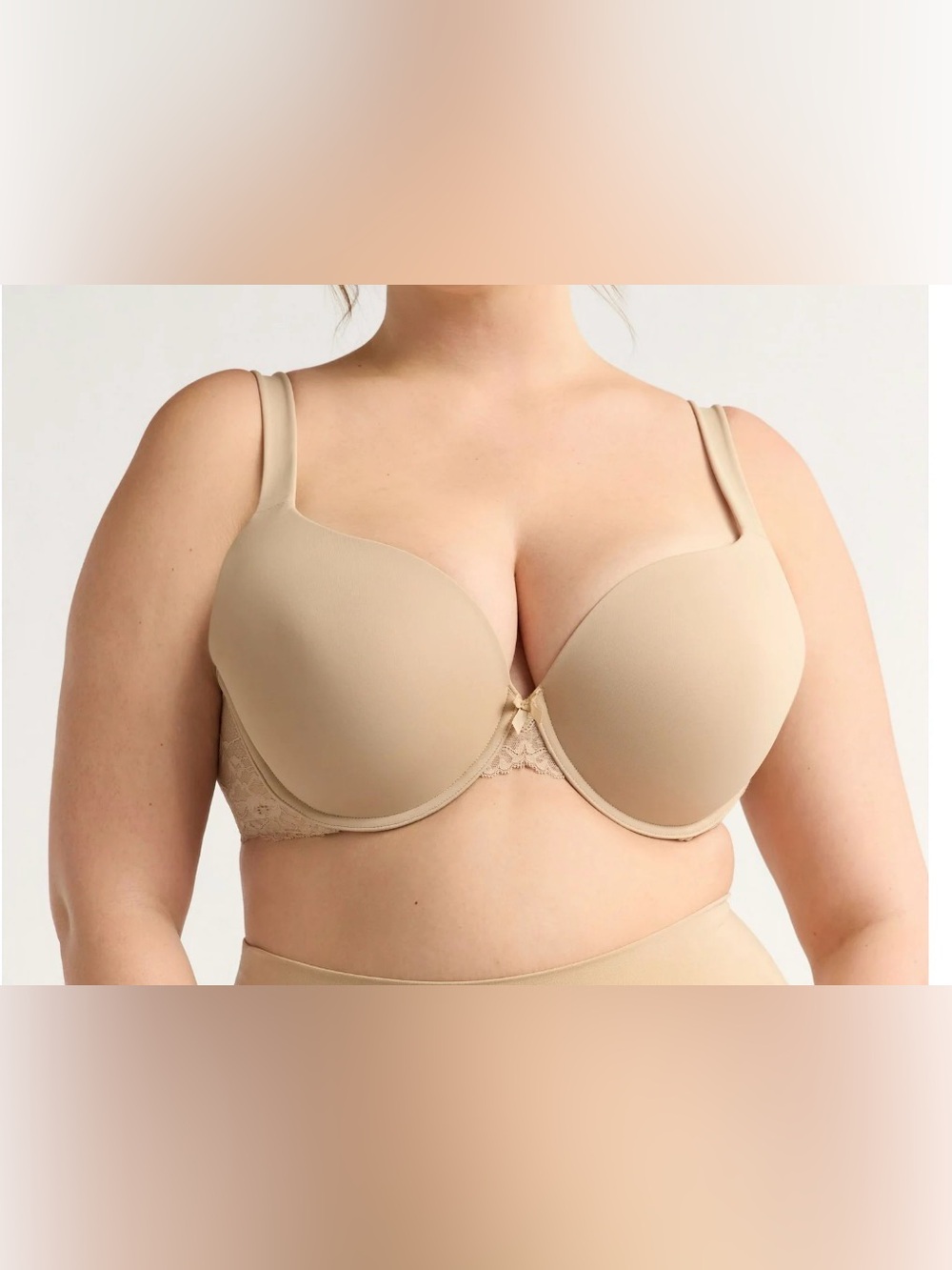 Joyspun Lace Wing T-Shirt Bra for Women 
Beige NWT